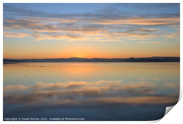 Sunrise over the Taw Estuary Print by David Morton