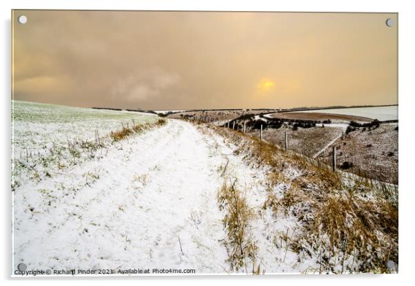 Winter on the Yorkshire Wolds Acrylic by Richard Pinder