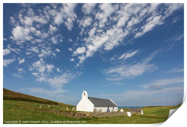 Medieval Church at Mwnt in West Wales  Print by Heidi Stewart