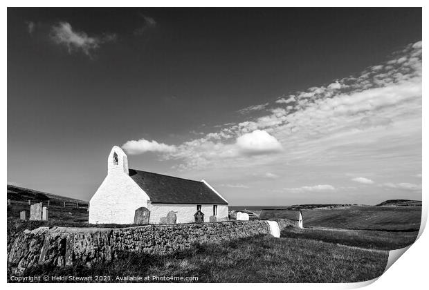 Eglwys y Grog (Holy Cross Church), Mwnt Print by Heidi Stewart