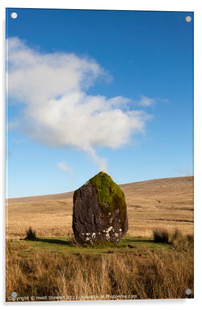 Maen Llia Standing Stone, Brecon Beacons Acrylic by Heidi Stewart