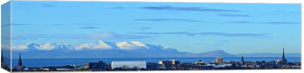 Ayr and Arran panorama Canvas Print by Allan Durward Photography