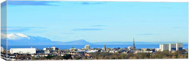 Ayr cityscape skyline, a panoramic overview Canvas Print by Allan Durward Photography