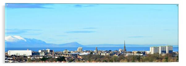 Ayr cityscape skyline, a panoramic overview Acrylic by Allan Durward Photography