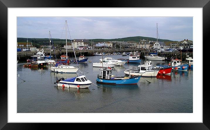 West Bay Harbour Framed Mounted Print by Mike Streeter