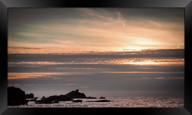 Majestic Sunrise over North Devon Coast Framed Print by Jeremy Sage