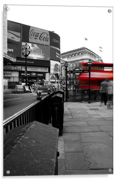 Red Bus London Acrylic by Sarah Waddams