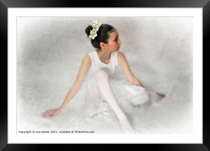 pretty little dancer Framed Mounted Print by sue davies