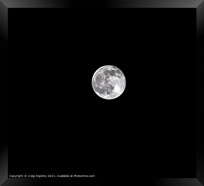 Last full moon 2020 Framed Print by craig hopkins