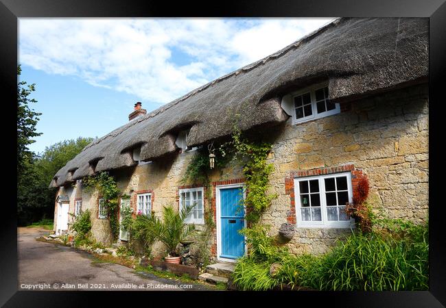 Thatched Cottages Winkle Street Isle Of Wight Framed Print by Allan Bell
