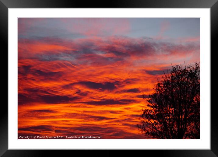 Fire Sky  Framed Mounted Print by David Spence