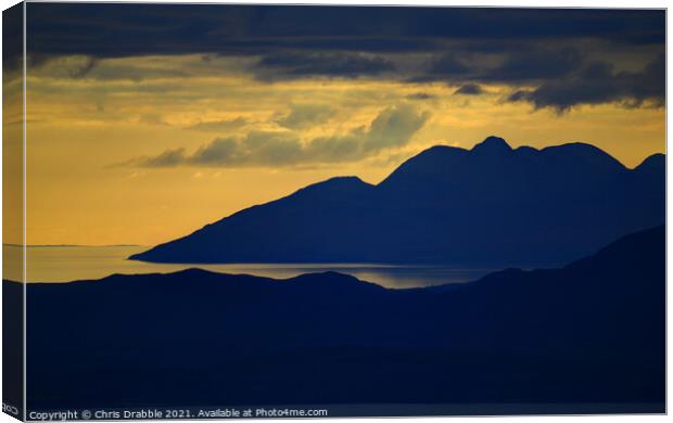 sunset from the Bealach na Ba Canvas Print by Chris Drabble