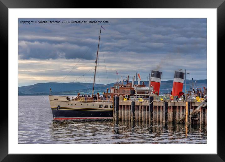 PS Waverley at Largs Pier Framed Mounted Print by Valerie Paterson