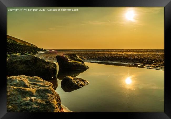 Reflections on the North Wirral Coast Framed Print by Phil Longfoot