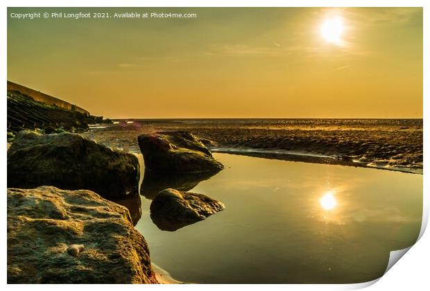 Reflections on the North Wirral Coast Print by Phil Longfoot