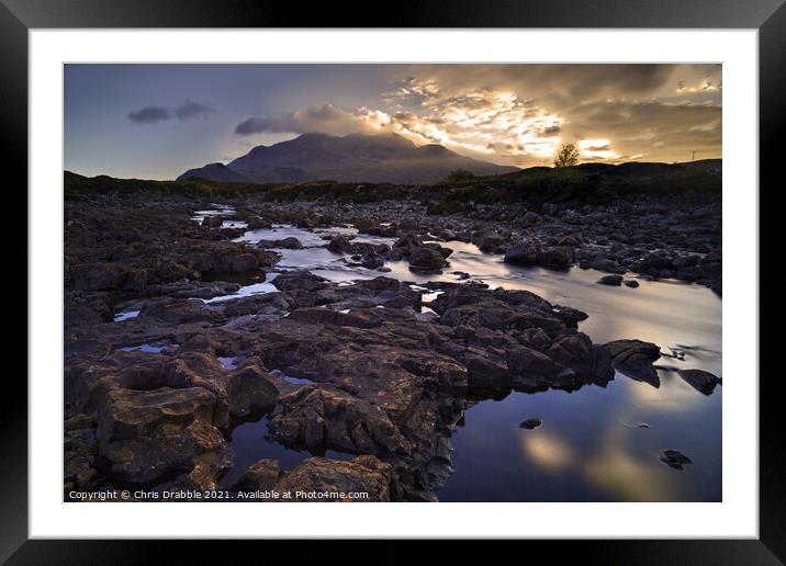 Sunset over the Cuillin Framed Mounted Print by Chris Drabble
