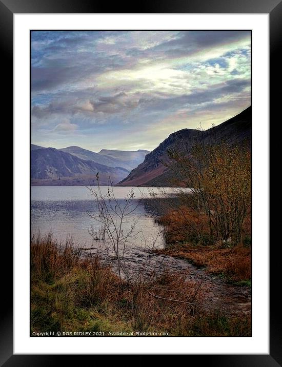 Misty Blue Ennerdale Water Framed Mounted Print by ROS RIDLEY