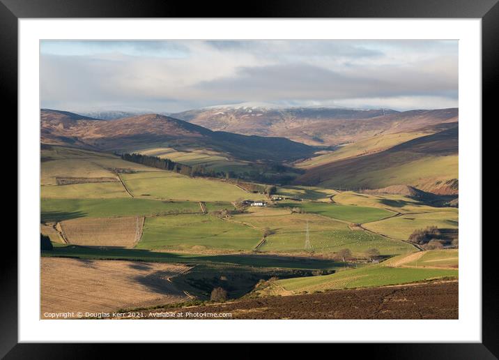 Blairno from White Caterthun, Lethnot, Angus. Framed Mounted Print by Douglas Kerr