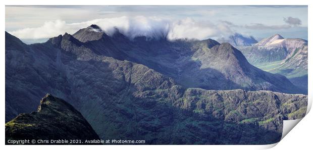 The Cuillin, enveloped in cloud Print by Chris Drabble