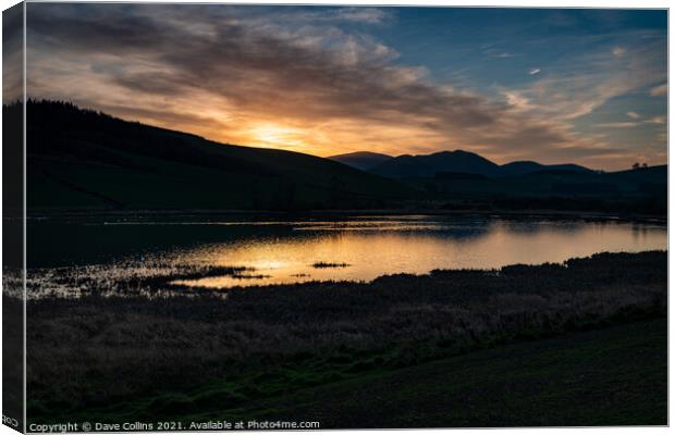 Sunrise, Yetholm Loch Nature Reserve, Scottish Borders, Great Britain Canvas Print by Dave Collins