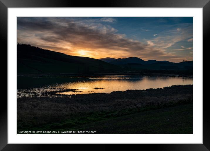 Sunrise, Yetholm Loch Nature Reserve, Scottish Borders, Great Britain Framed Mounted Print by Dave Collins