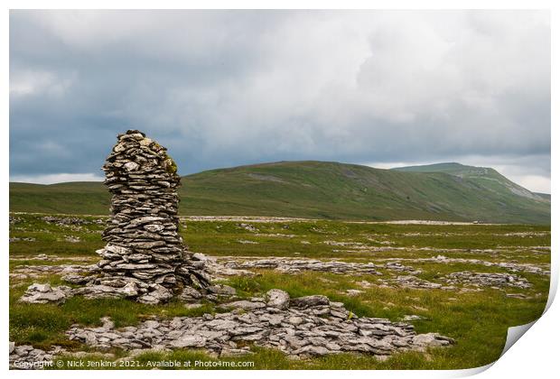 Whernside rising above Twistleton Yorkshire Dales Print by Nick Jenkins