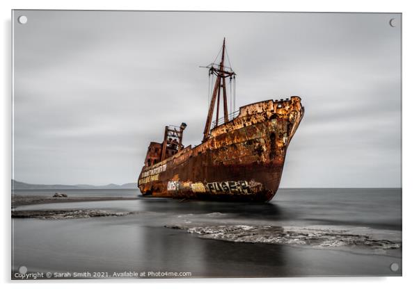 Dimitrios Shipwreck near Gythio Acrylic by Sarah Smith