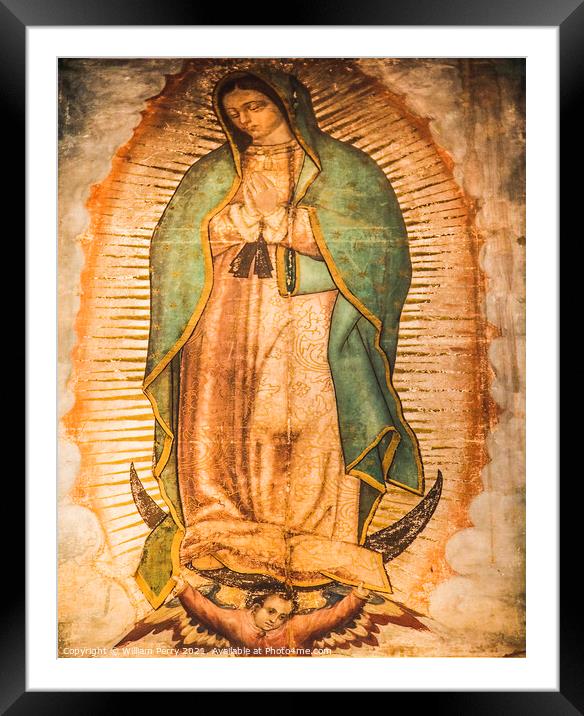 Virgin Mary Guadalupe Painting Shrine Mexico City Framed Mounted Print by William Perry