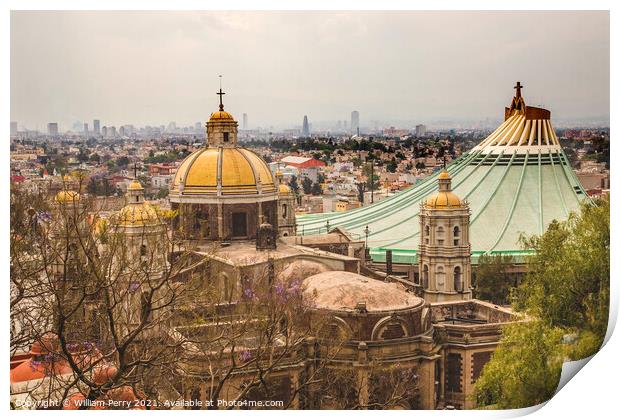 Shrine of the Guadalupe, Mexico City Print by William Perry