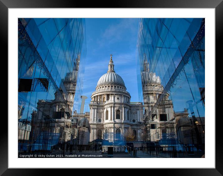 St Paul's Cathedral, London Framed Mounted Print by Vicky Outen
