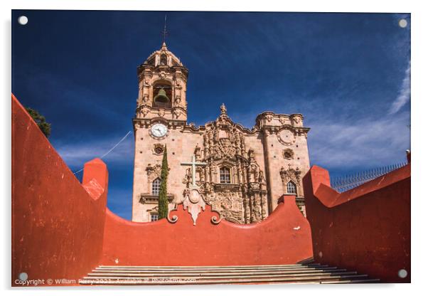 Templo De San Cayetano, Guanajuato Mexico Acrylic by William Perry