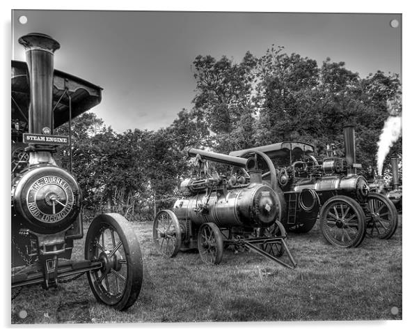 Steam Engines at Marsworth Acrylic by Christine Jeffrey