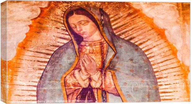 Original Virgin Mary Guadalupe Painting New Basilica Shrine Mexi Canvas Print by William Perry