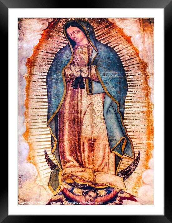 Original Virgin Mary Guadalupe Painting New Basilica Shrine Mexi Framed Mounted Print by William Perry