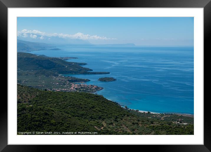 Kardamyli in the Peloponnese  Framed Mounted Print by Sarah Smith