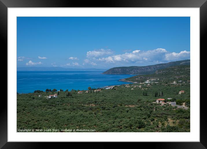 Peloponnese Coastline Framed Mounted Print by Sarah Smith