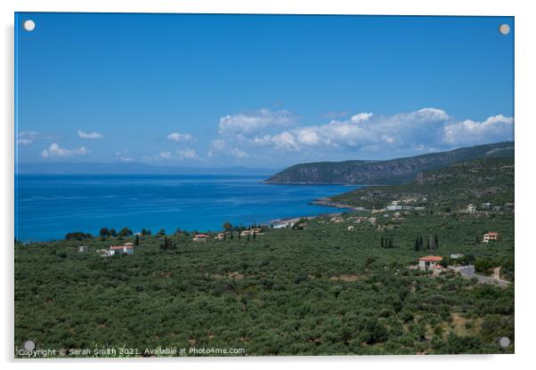 Peloponnese Coastline Acrylic by Sarah Smith