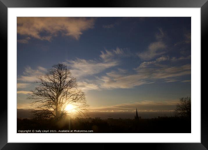 Sunset on St James Hill, Norwich Framed Mounted Print by Sally Lloyd