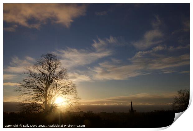 Sunset on St James Hill, Norwich Print by Sally Lloyd