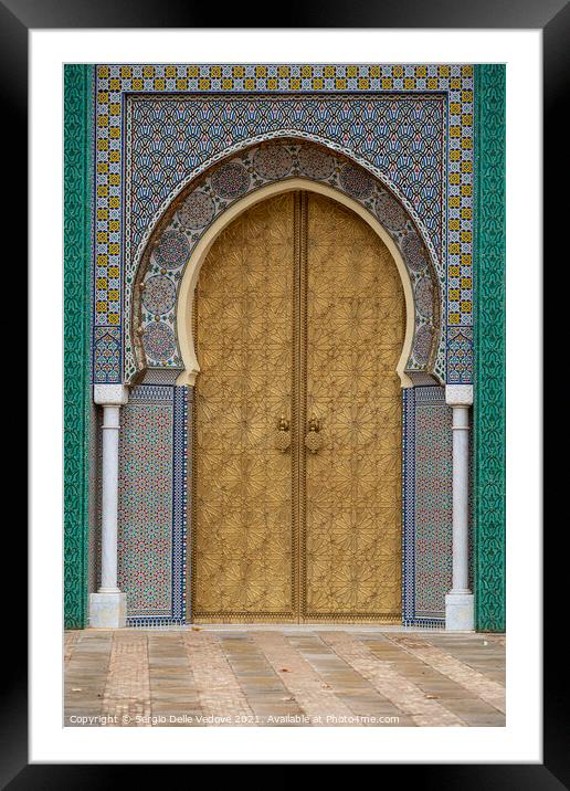The royal palace in Fes Framed Mounted Print by Sergio Delle Vedove