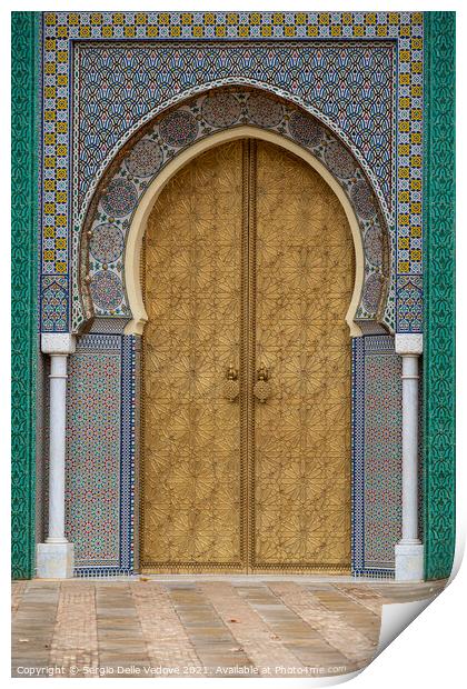 The royal palace in Fes Print by Sergio Delle Vedove