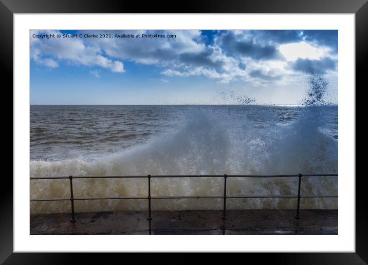 High tide wave Framed Mounted Print by Stuart C Clarke