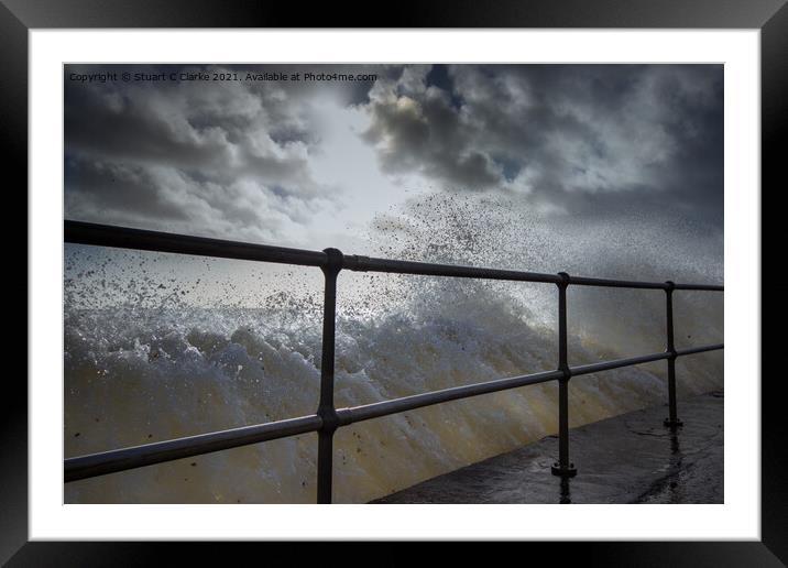 Storm wave Framed Mounted Print by Stuart C Clarke