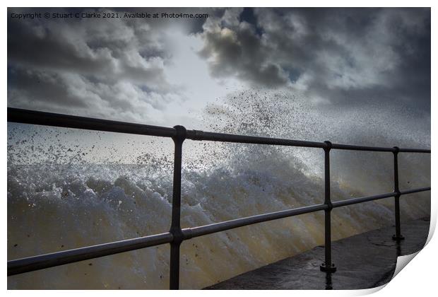 Storm wave Print by Stuart C Clarke