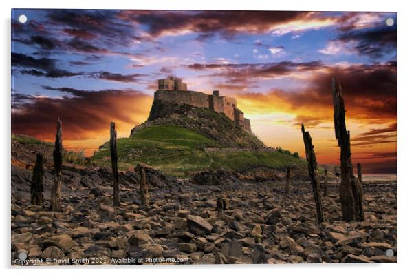 Lindisfarne Castle Acrylic by David Smith
