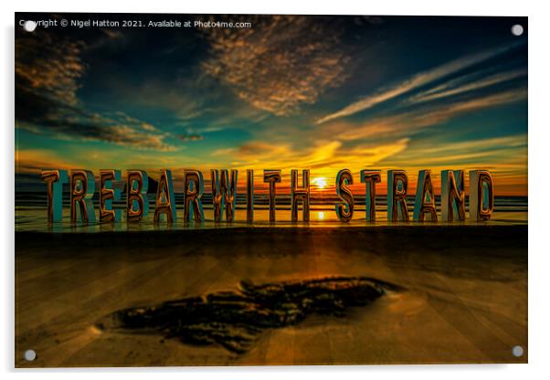 Trebarwith Strand Acrylic by Nigel Hatton
