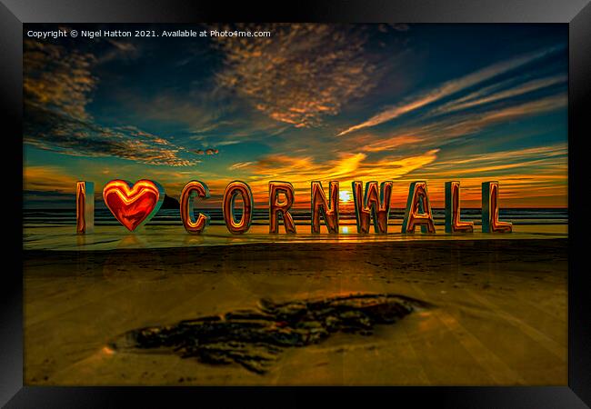 I Love Cornwall  Framed Print by Nigel Hatton