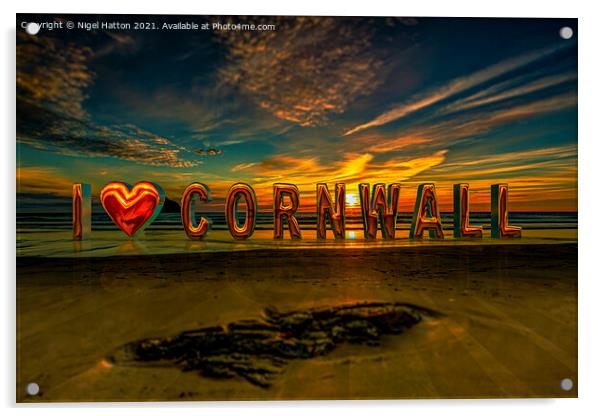 I Love Cornwall  Acrylic by Nigel Hatton