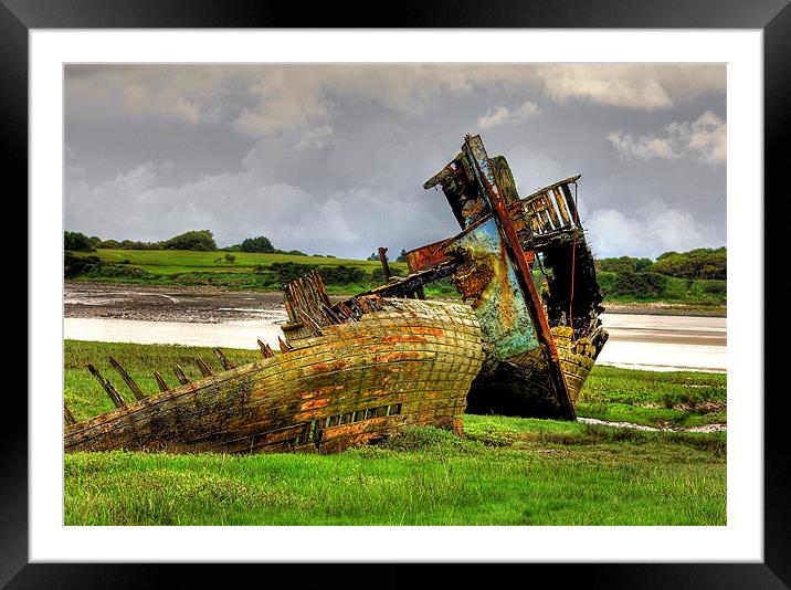 The Marsh Wrecks Framed Mounted Print by Trevor Kersley RIP