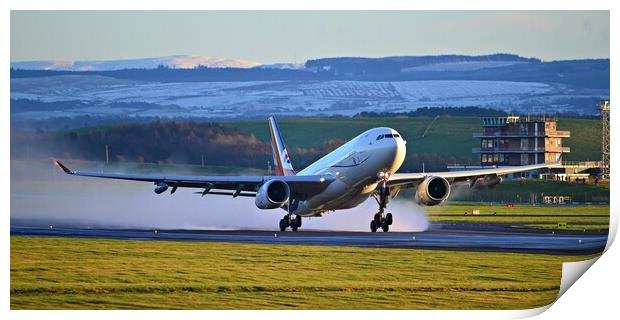 RAF Voyager ZZ336 take-off from Prestwick Print by Allan Durward Photography